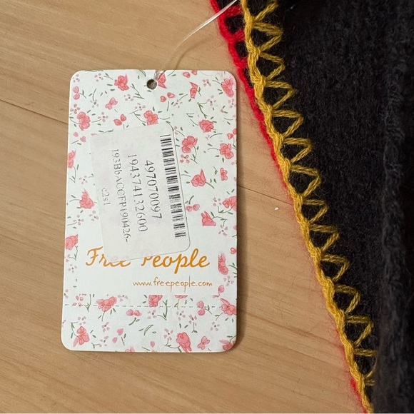 Free People Womens Common Thread Blanket Wrap Scarf in Black One Size - Picture 7 of 8